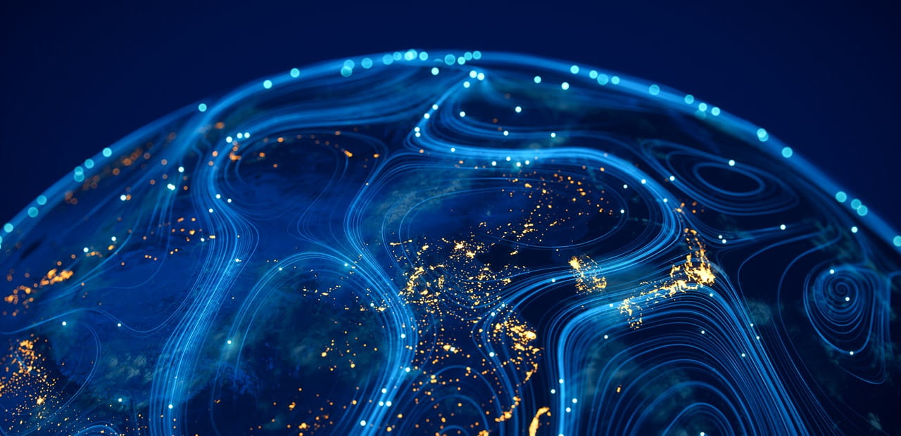 The flow of data across a connected world.