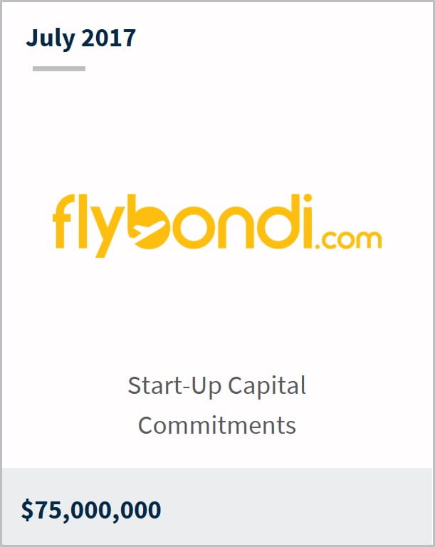 July 2017 Flybondi $75,000,000 start up capital commitments