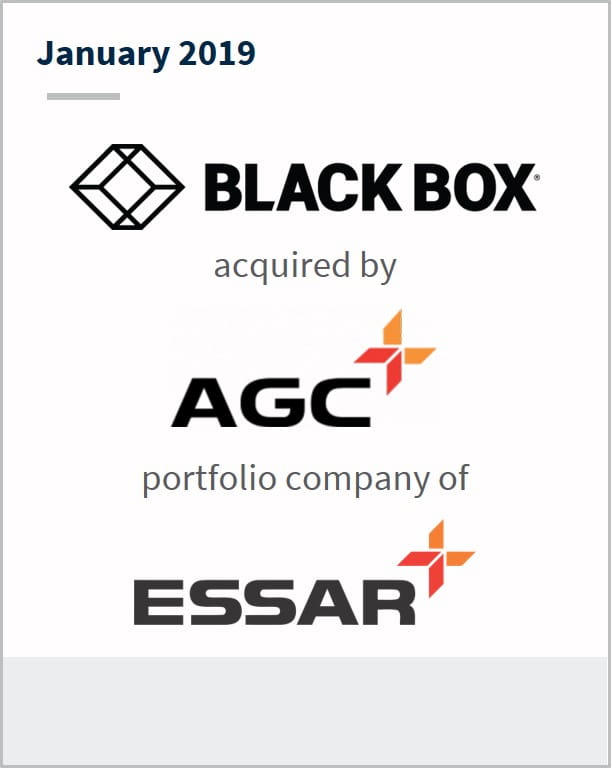 January 2019 Black Box has been acquired by AGC a portfolio company ESSAR