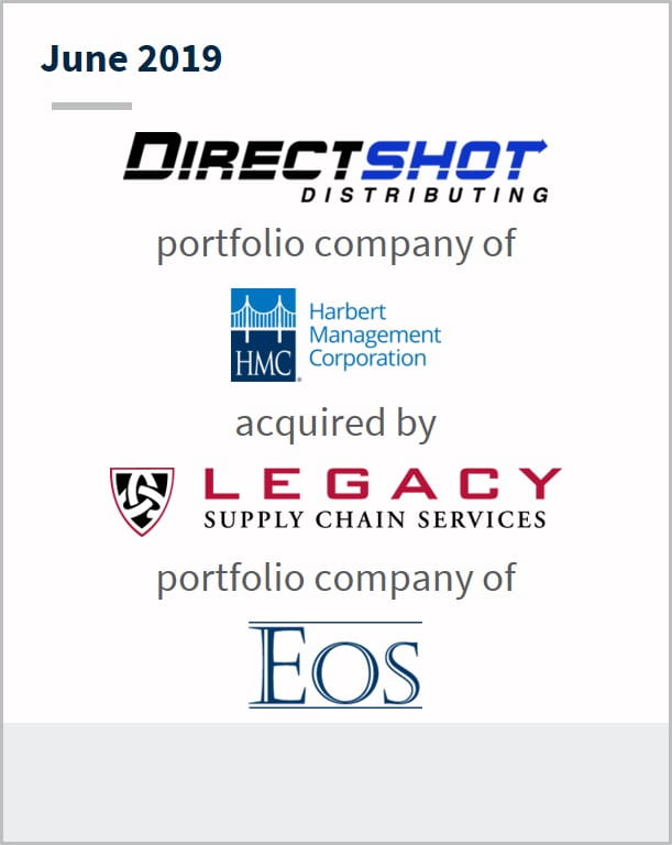June 2019 Direct Shot Distributing a portfolio company of Harbert Management Corporation has been acquired by Legacy Supply Chain Services