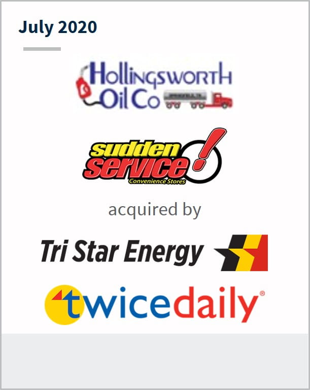 July 2020 Hollingsworth Oil has been acquired by Tri Star Energy