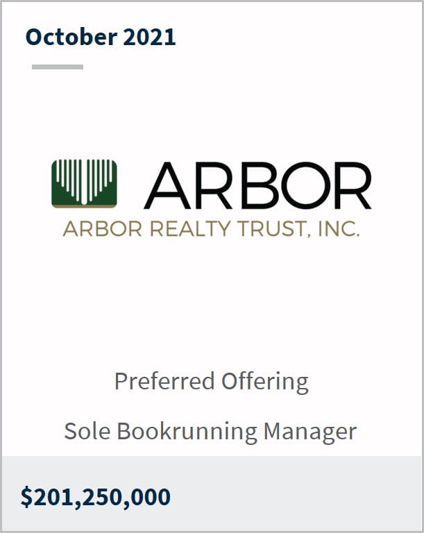 October 2021 Arbor Realty Trust Inc $201,250,000 preferred offering 