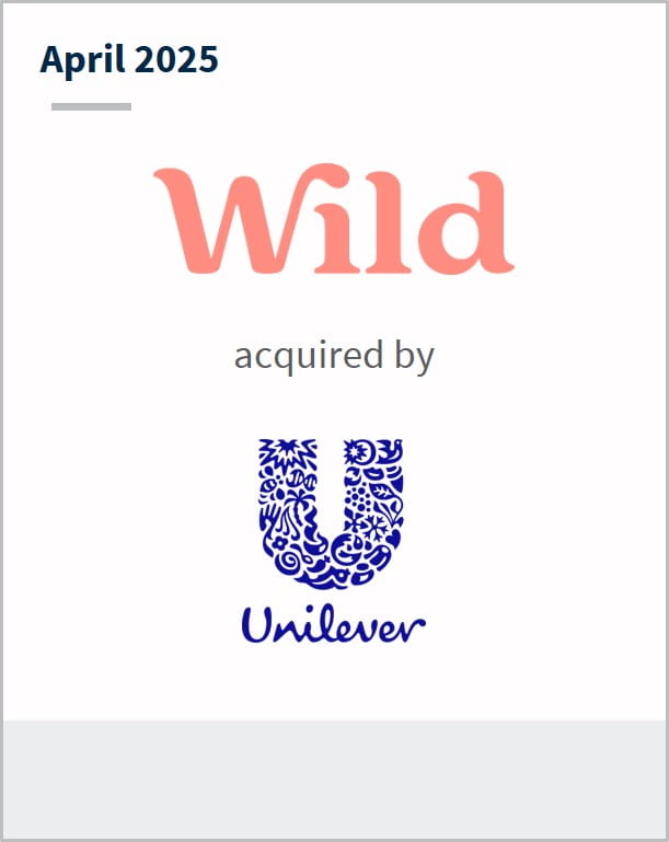 April 2025 Wild acquired by Unilever