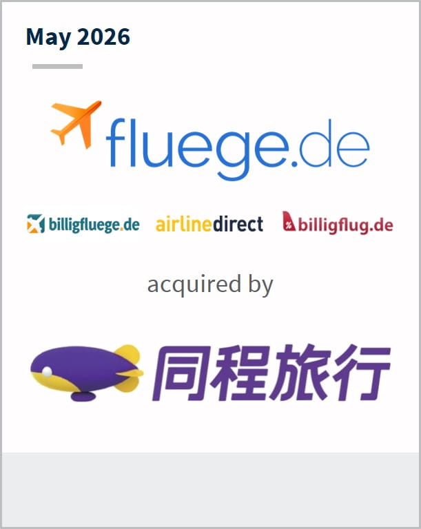 May 2026 Fluege.de billigfluege.de airlinedirect billigflud.de acquired by Tongcheng Travel