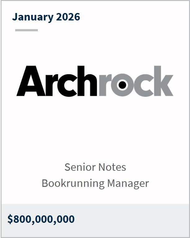 January 2026 Archrock Senior Notes Bookrunning Manager $800,000,000