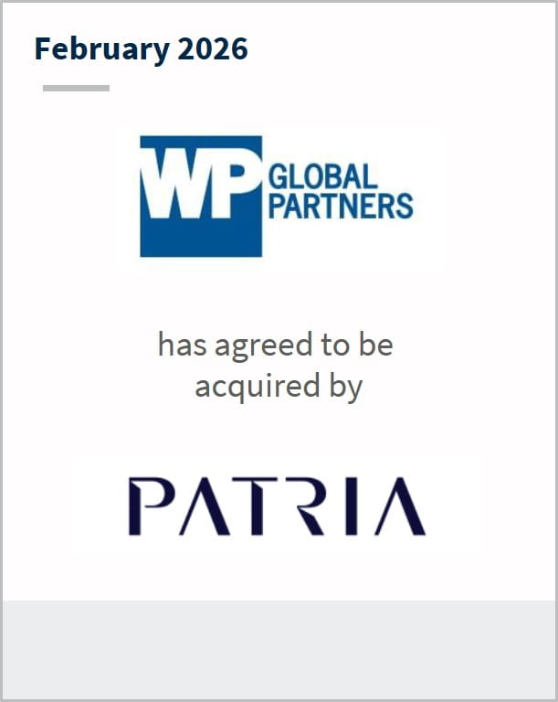 February 2026 WP Global Partners has agreed to be acquired by PATRIA