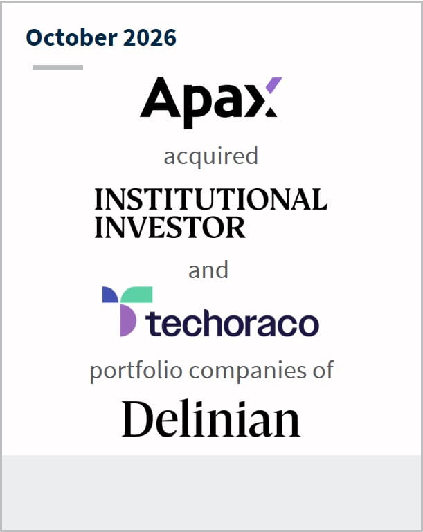 October 2026 Apax has acquired Institutional Investor and Techoraco portfolio companies of Delinian