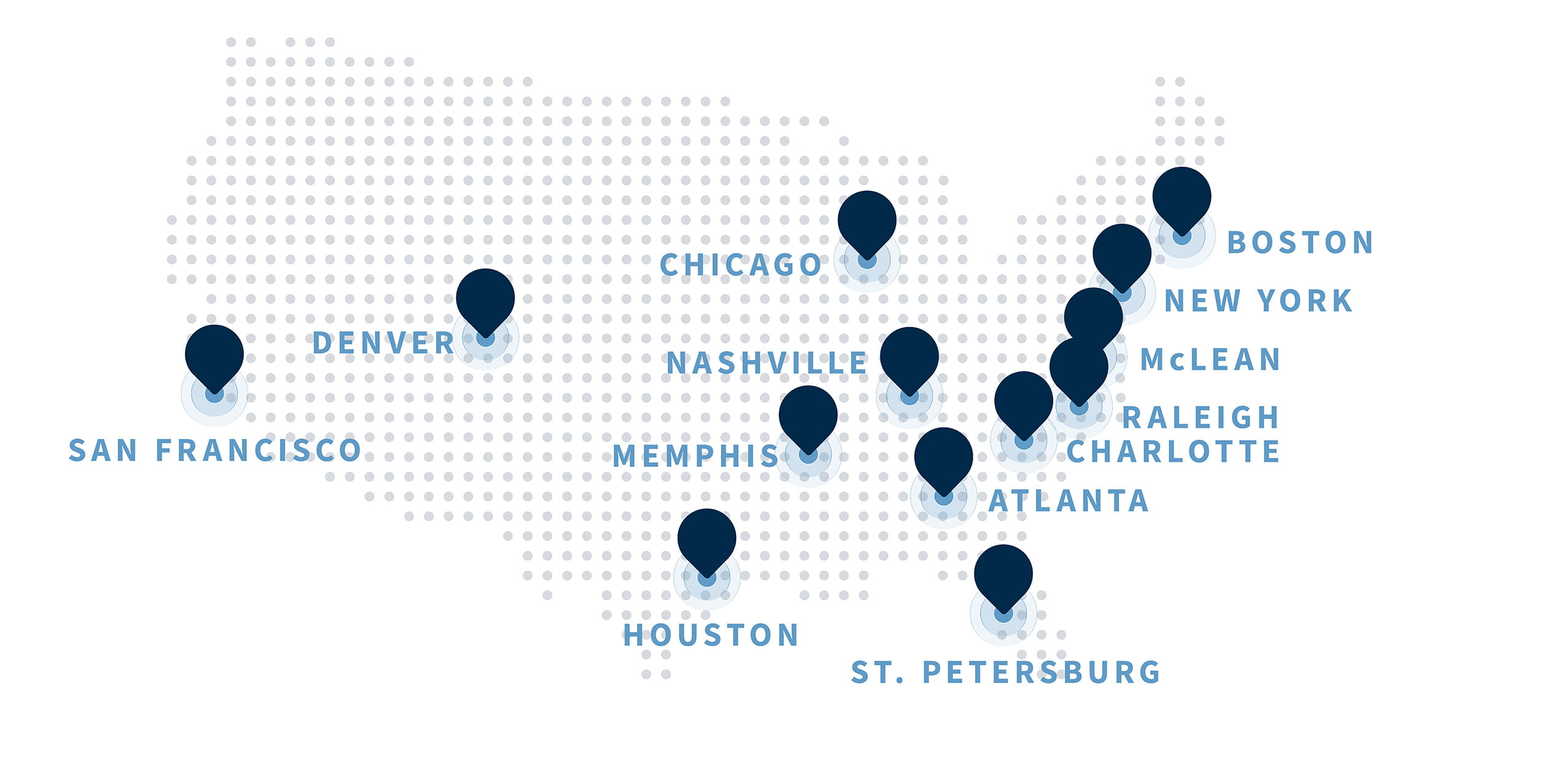Map showing Raymond James Investment Banking offices