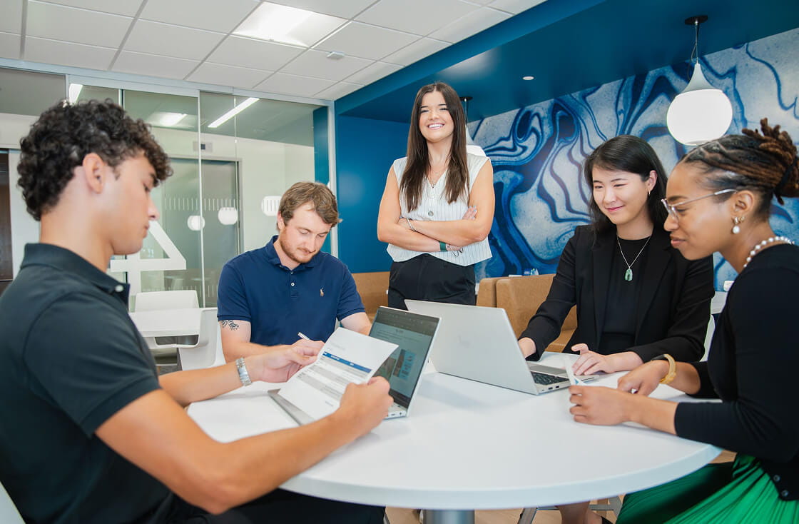 Collaborate with peers in a dynamic professional environment, gaining hands-on experience through teamwork, mentorship, and real-world business projects.